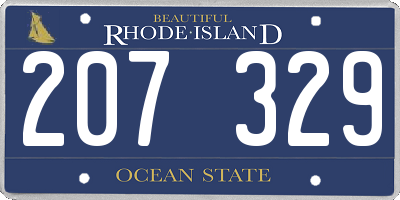 RI license plate 207329