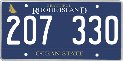RI license plate 207330