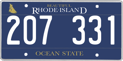 RI license plate 207331