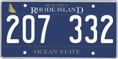 RI license plate 207332