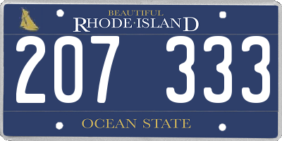 RI license plate 207333
