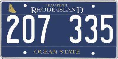 RI license plate 207335