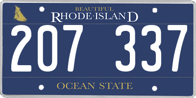 RI license plate 207337