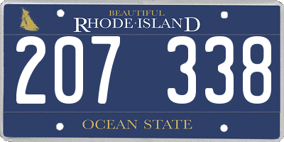 RI license plate 207338