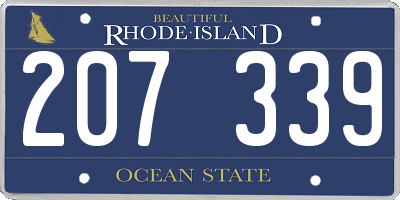 RI license plate 207339