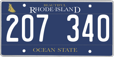 RI license plate 207340