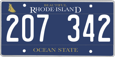 RI license plate 207342