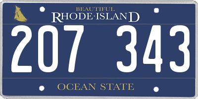 RI license plate 207343