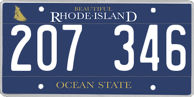 RI license plate 207346