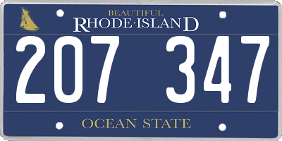 RI license plate 207347