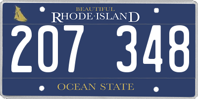 RI license plate 207348