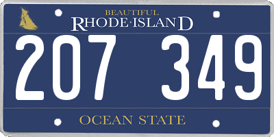 RI license plate 207349