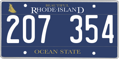 RI license plate 207354