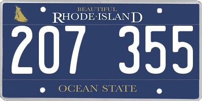 RI license plate 207355