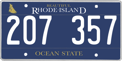 RI license plate 207357