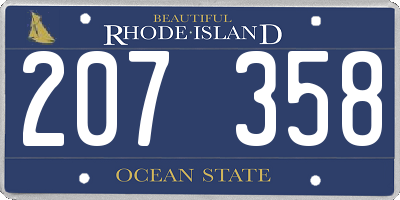 RI license plate 207358