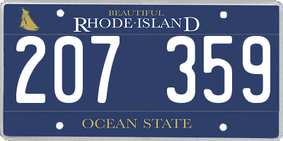 RI license plate 207359