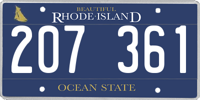 RI license plate 207361