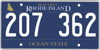 RI license plate 207362