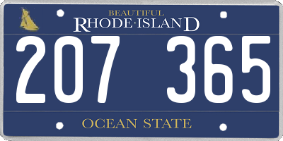 RI license plate 207365