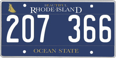 RI license plate 207366