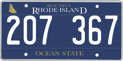 RI license plate 207367