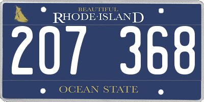 RI license plate 207368