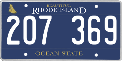 RI license plate 207369