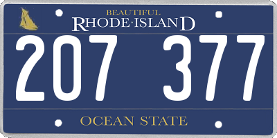 RI license plate 207377