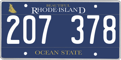 RI license plate 207378