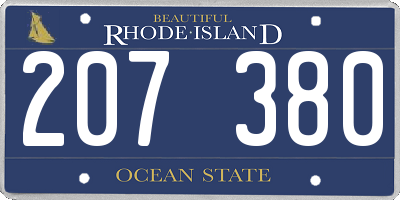 RI license plate 207380