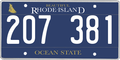 RI license plate 207381