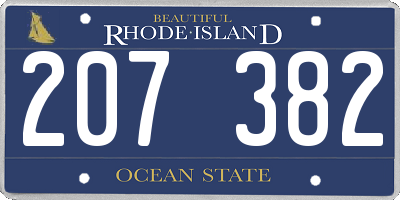 RI license plate 207382