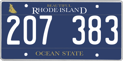 RI license plate 207383