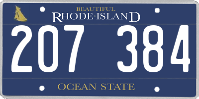 RI license plate 207384