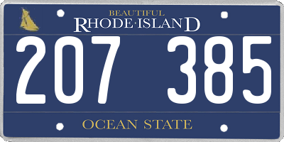 RI license plate 207385