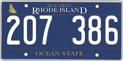 RI license plate 207386