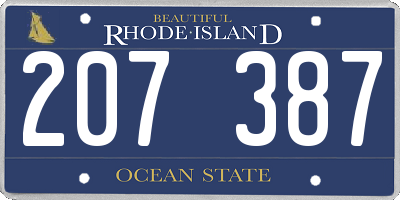 RI license plate 207387