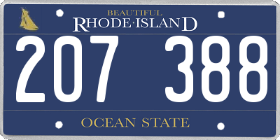 RI license plate 207388