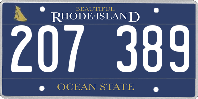 RI license plate 207389