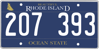 RI license plate 207393