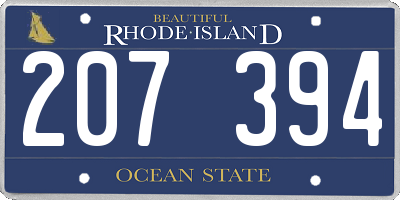 RI license plate 207394