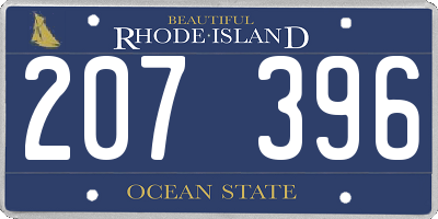 RI license plate 207396