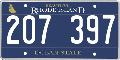 RI license plate 207397