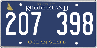 RI license plate 207398