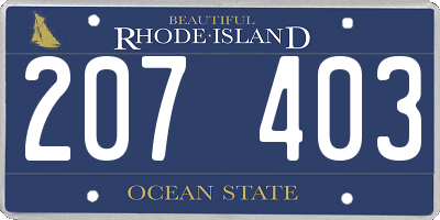 RI license plate 207403