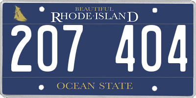 RI license plate 207404