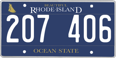 RI license plate 207406