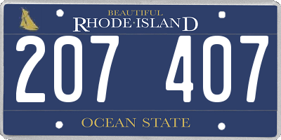 RI license plate 207407