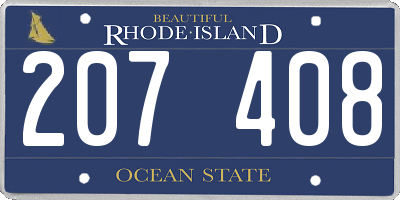 RI license plate 207408
